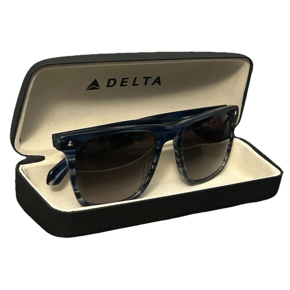 DELTA Airlines 481825 Blue Marble Sunglass Plastic Unisex in Case 54-18-140 - Picture 1 of 12
